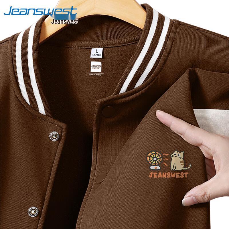 Jeanswest Men s Fall 2025 Cartoon Cat Baseball Jacket 2XL