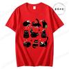 Black Cat Christmas Tops Fun Cat Costumes With Santa Claus Hats Patterned TShirts Christmas Party Outfits