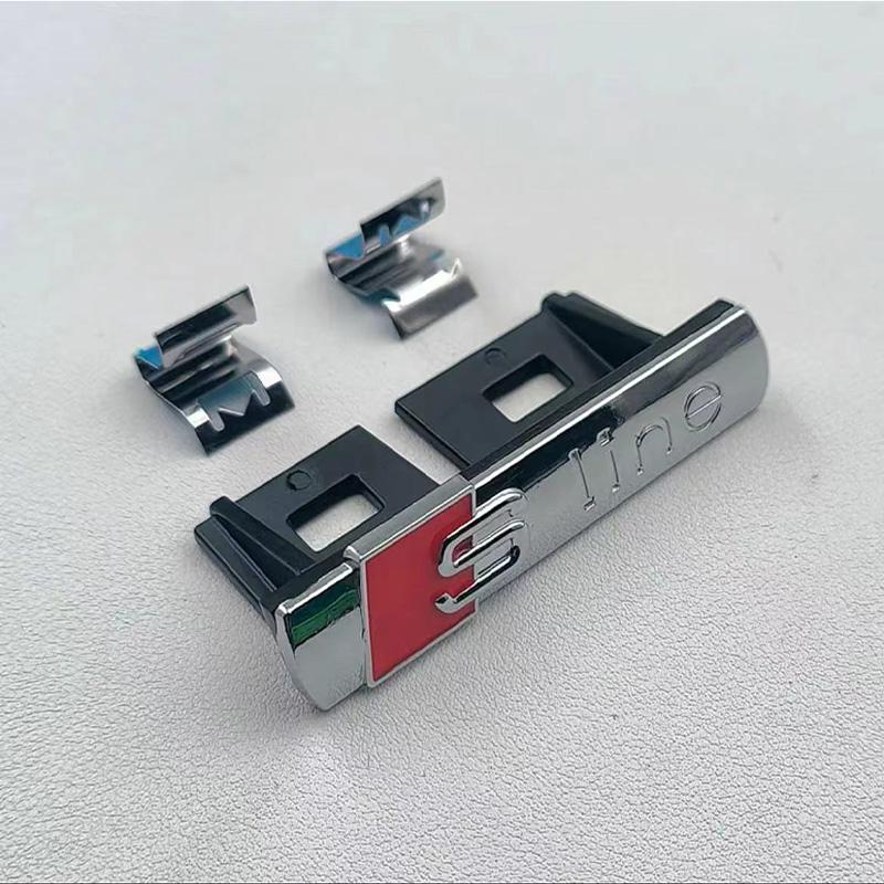 NEW hot Sline Metal Logo Car Sticker Aluminum Emblem For hot S Line Quattro A1 A3 A4 A5 A6 A7 A8 Q2 Q3 Q5 Q6 Q7 Q8 Accessories