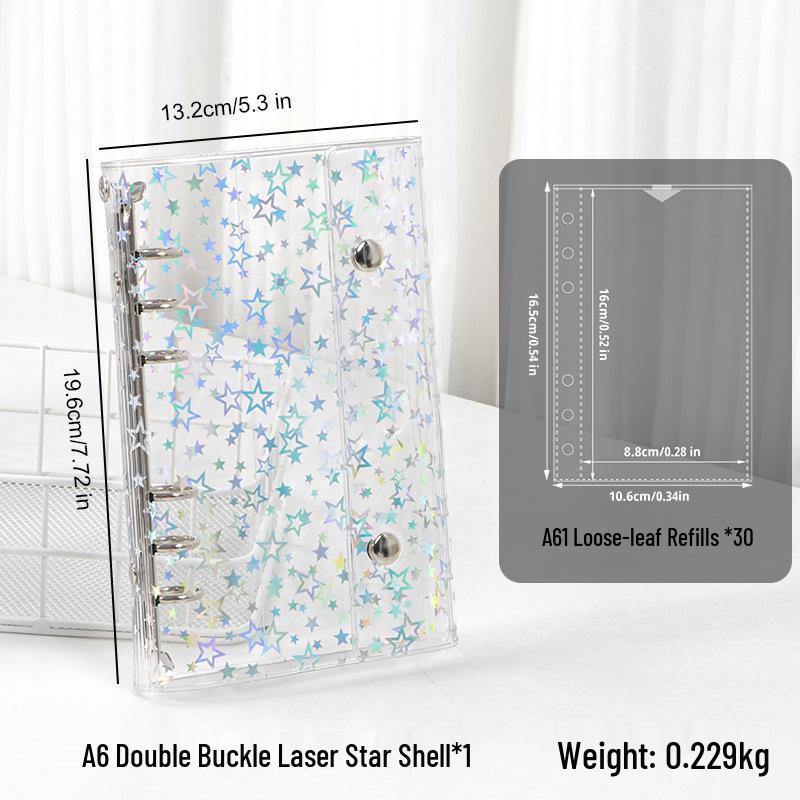 M5 Portable A6/A7 Binder Album with Transparent PVC Cover for Idol Photocard Storage