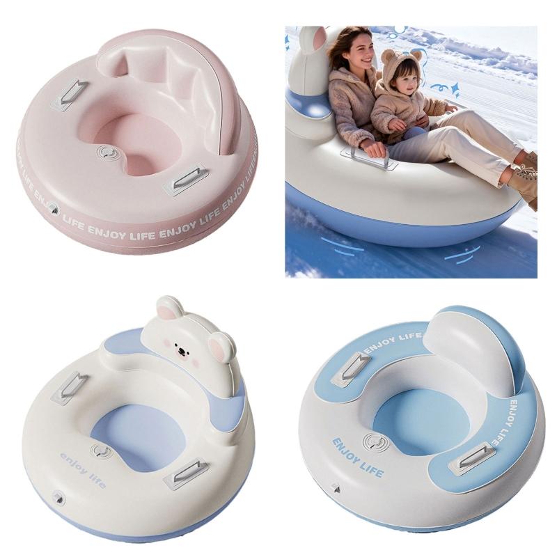 Inflatable Snow Sleds With High Backrest And Antislip Base For Skiing And Winter Outdoor Activity