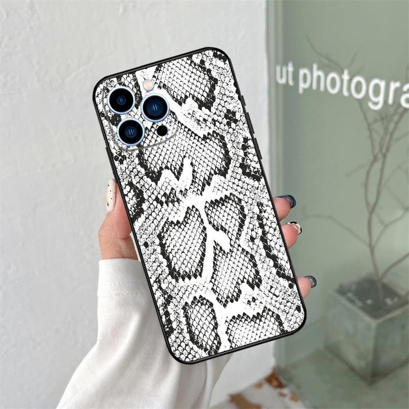 Snake Skin Print Case For iPhone 16 15 11 12 13 14 Pro Max Plus XS X XR 12 13 Mini Back Cover