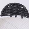 Cute Panda Ears Floating Shelves Imitation Rattan Woven Wall Shelf Hanging Storange Basket Small Plants Display Rack