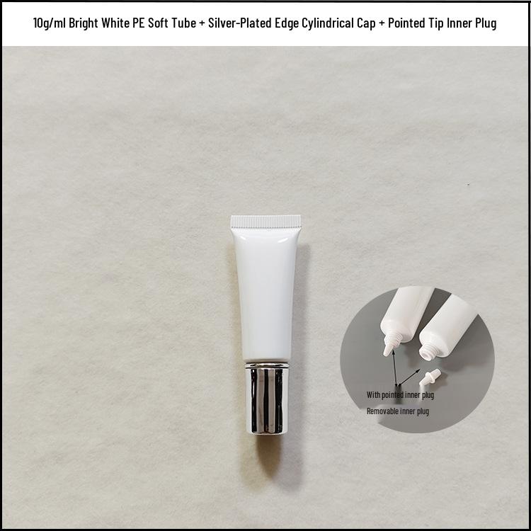 In Stock 10g Eye Cream Empty Tube - Milky White Refillable Skincare Cosmetics Packaging 