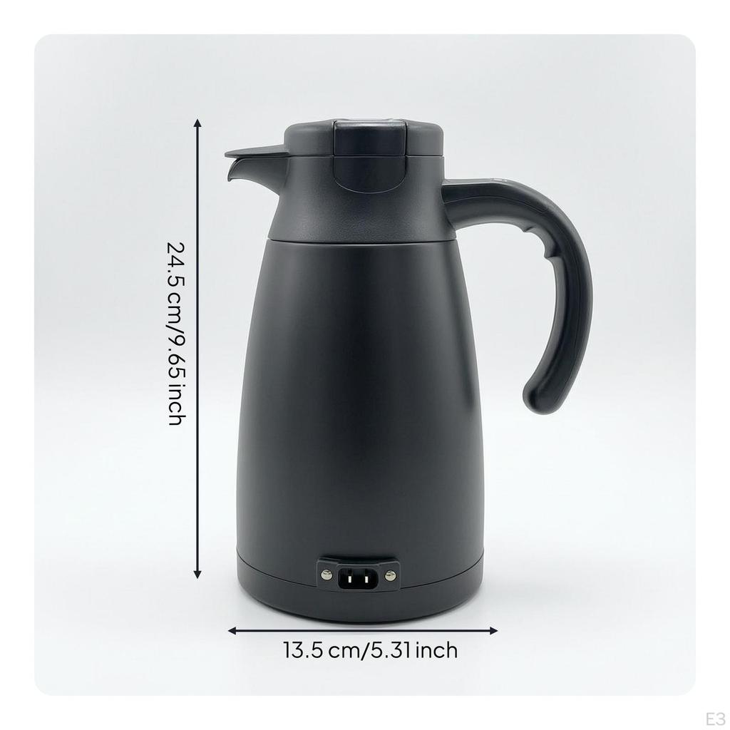 Vehicle Electric Kettle 1200ml with Digital Display for Commuters, Road Trips