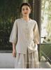 Deer and Andi summer new linen shirt women's seven-quarter-sleeved new Chinese high-end shirt loose cardigan top