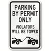 8X12 Aluminum Permit Parking Sign  Weatherproof HeavyDuty PreDrilled Holes for Strict Enforcement