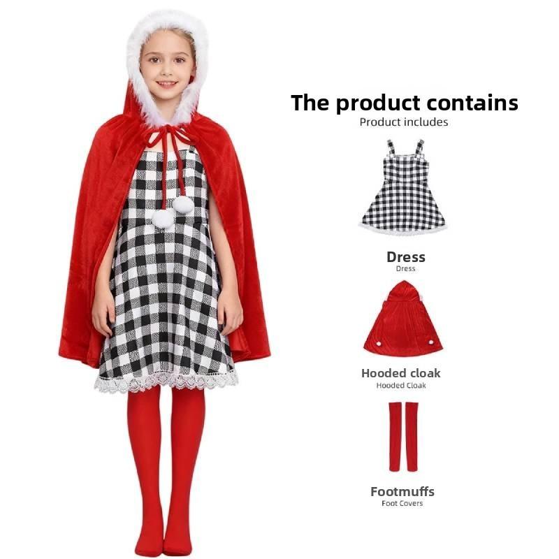 

Как Гринч украл Рождество Костюм для косплея Синди для девочек из мягкой полиэстеровой ткани для праздничного выступления Kid 110cm