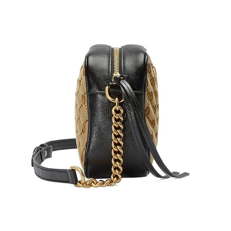 Gucci GG Marmont Small Shoulder Bag Beige Ebony/Nero Women Shoulder_bags Tan 447632-HVKEG-9772