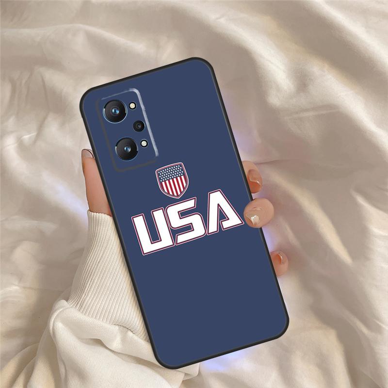 America USA Flag Case For Realme C55 C71 C75 C61 C53 C33 C63 C51 C65 C67 11 12 13 14 15 Pro Plus GT6 GT7 Pro