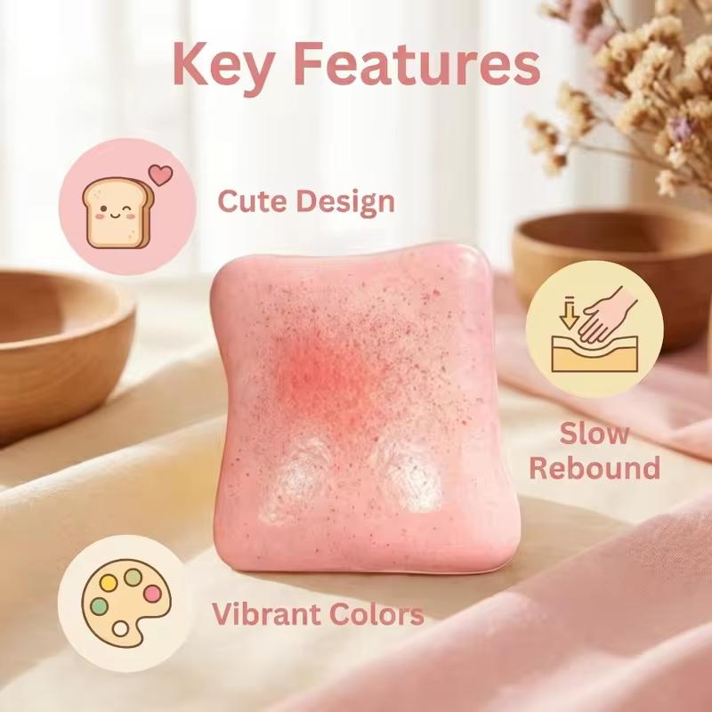 Realistyczny Maślany Tost Squishy Miękka Zabawka Fidget Powolne Odbicie Ściskanie Ręką Ulga w Stresie Sensoryczny Prezent na Codzienny Relaks