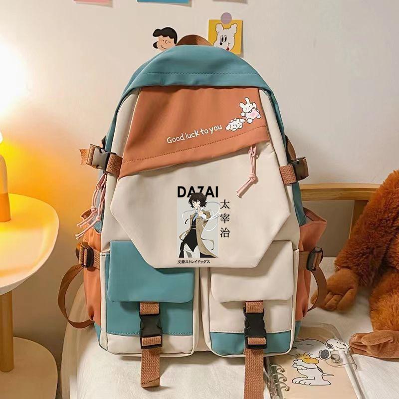 Wenhao Wild Dog Peripheral Printed Backpack Large Capacity Student Personalized School Bag