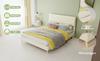 Modern minimalist soft bed, 140*200CM, beige, multifunctional bedroom furniture, low box bed frame without lifting rod, include140*200cm mattress.