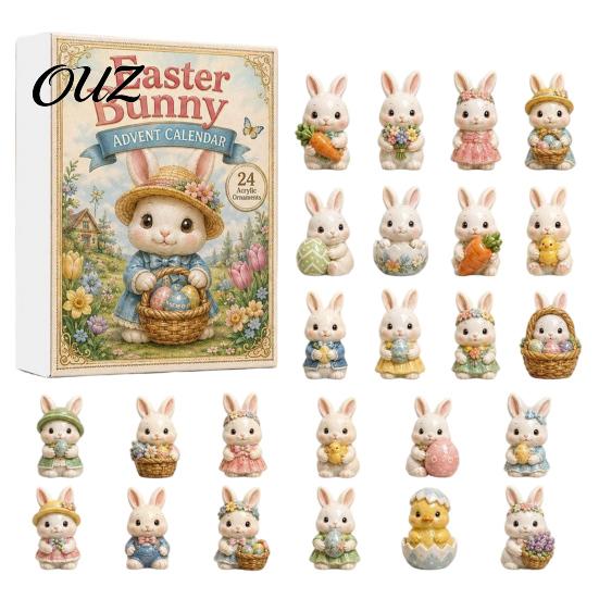 Creative Holiday Gifts for Rabbit Lovers 2026 Bunny Advent Calendar, 24 Days Acrylic Ornaments Christmas Countdown Decorative Animal Charms