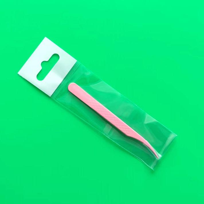 Mini Gold Feather Tweezers for Eyelash Extensions - Professional Eyelash Artist Tool in OPP Bag