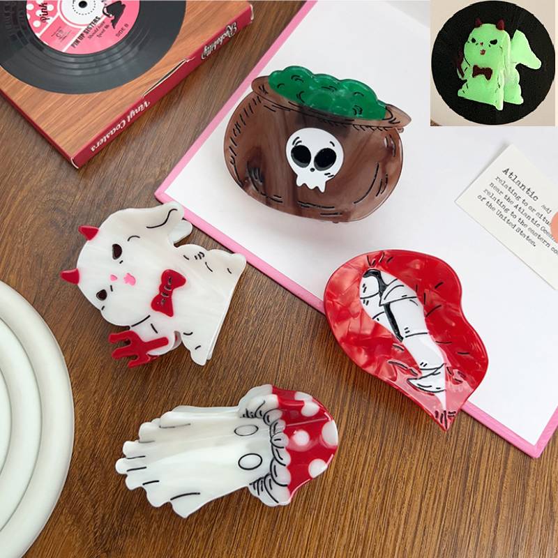 Hairpin Luminescence Halloween Human Skeleton Ornaments Collocation Claws Party