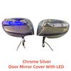 2pcs Car ABS Chrome Rearview Accessories Plated Trim For Honda Fit Jazz GE6 GE8 GP 2008 2009 2010 Door Mirror Cover With LED
