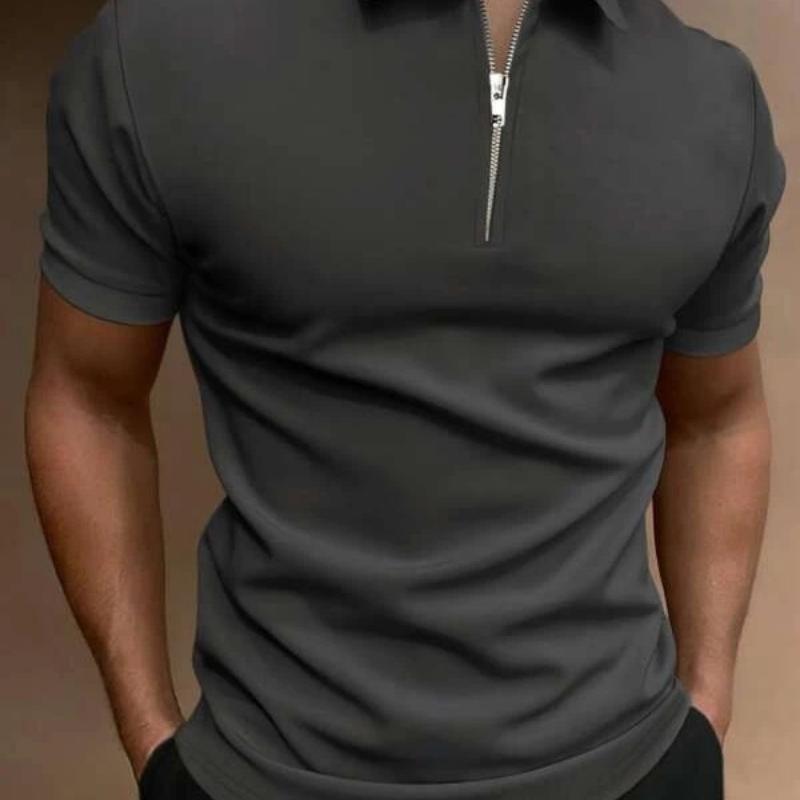 Mens Short Sleeve Polo Shirt Slim Fit Work Casual Tops Blouse Pullover T-Shirt