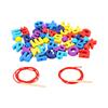 Wood Lacing Beads Colorful Wooden Lacing String Beads for Kids Toddlers Early Learning