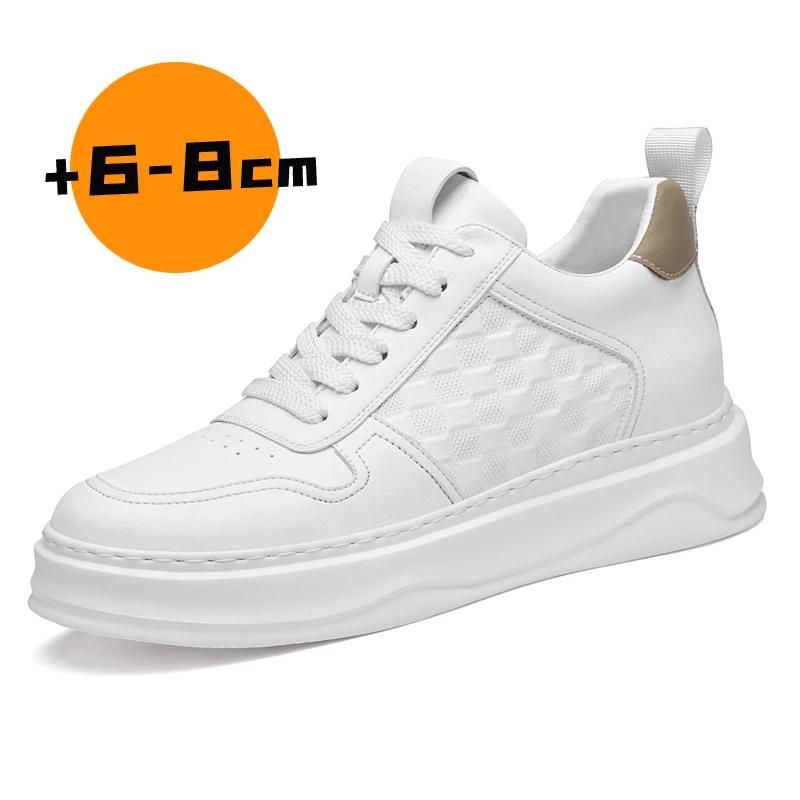 

Модные мужские кроссовки премиум-класса ручной работы, противоскользящая резиновая подошва, обувь для скейтборда, толстая подошва, мужские ботильоны, простая вулканизированная обувь 37 белый