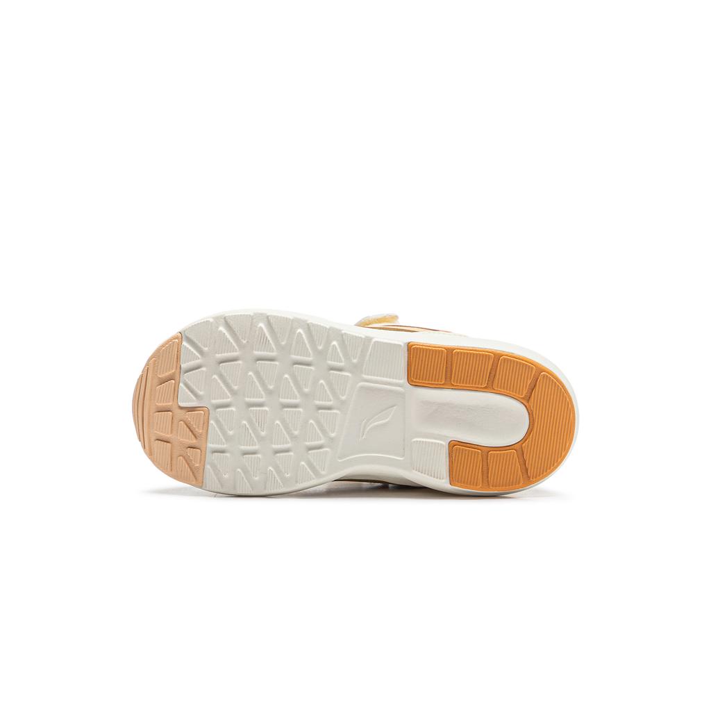 Li Ning Kids Sports Lifestyle Series Little Agan Trendy Low-Top Casual Shoes Kids Sneakers Off-White Orange YKAP148-82