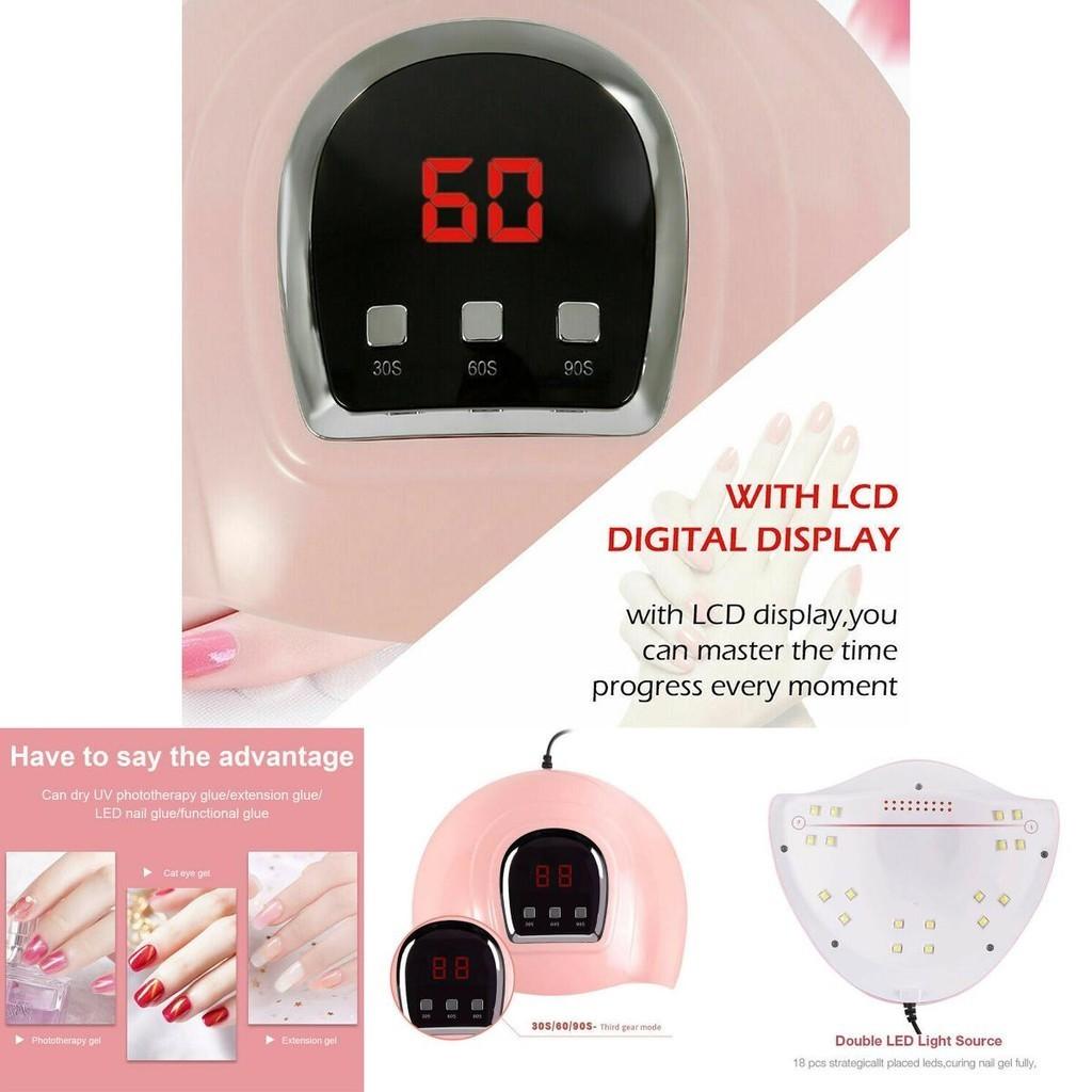 Professional 54w Nail Polish Dryer Lamp With 18 Led Uv Gel Acrylic Curing Light