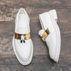 Fashion Fashion White Leather Men Casual Shoes New Slip-on Men Shoes Italian Style Male Loafers Soft Flats Lightweight Moccasins for Man