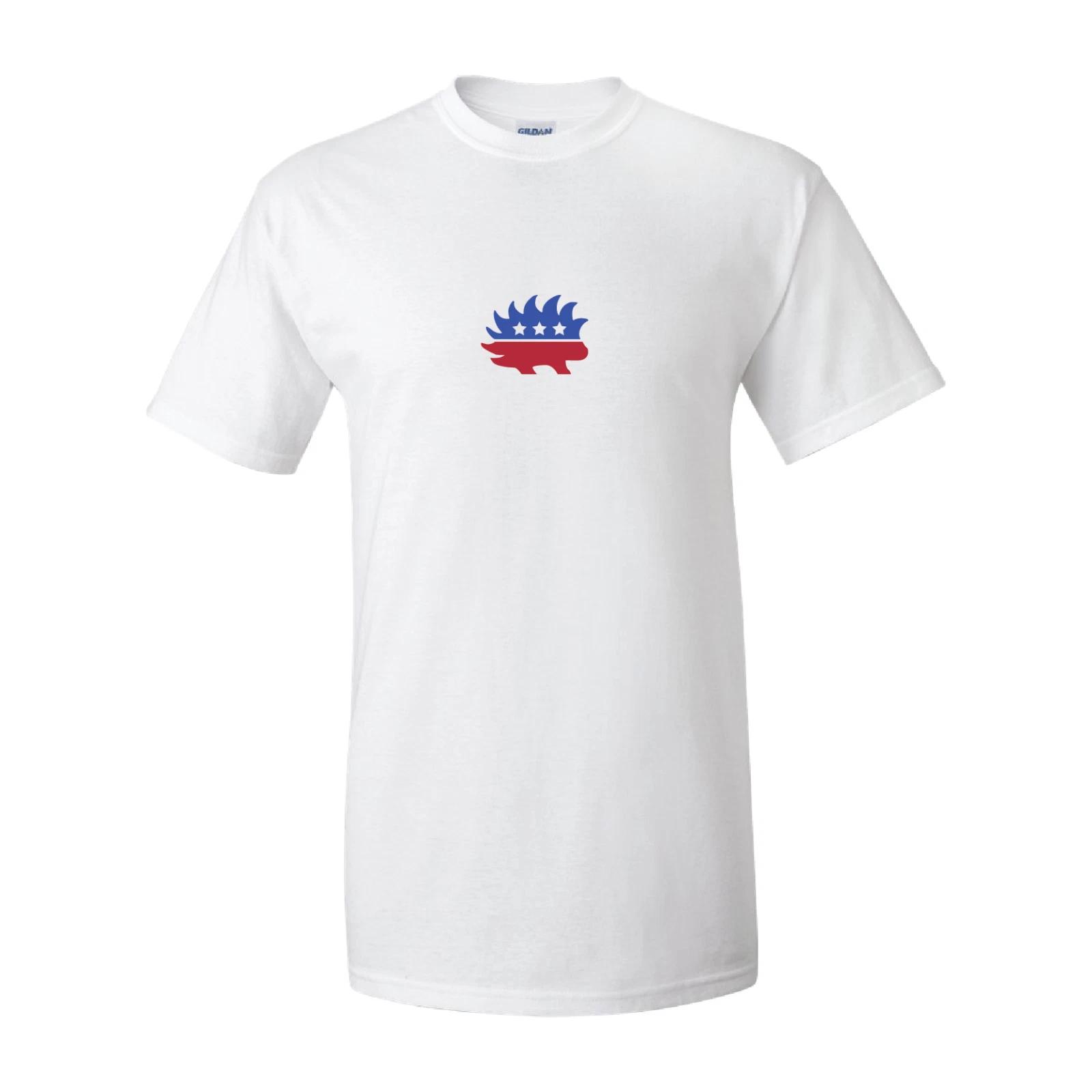 

Libertarian Political Party T-Shirt Porcupine Logo Short Sleeve White T-Shirt XL