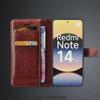 Etui na karty do Xiaomi Redmi Note 14 5G Global PU Leather Flip Cover Retro Portfel Etui na telefon Biznes Fundas Coque
