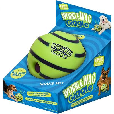 Jouet interactif pour chien Wobble Wag Giggle Glow Ball Émet des sons de rire amusants lorsqu'il est roulé ou secoué Les animaux de compagnie connaissent mieux que quiconque Vu à la télévision