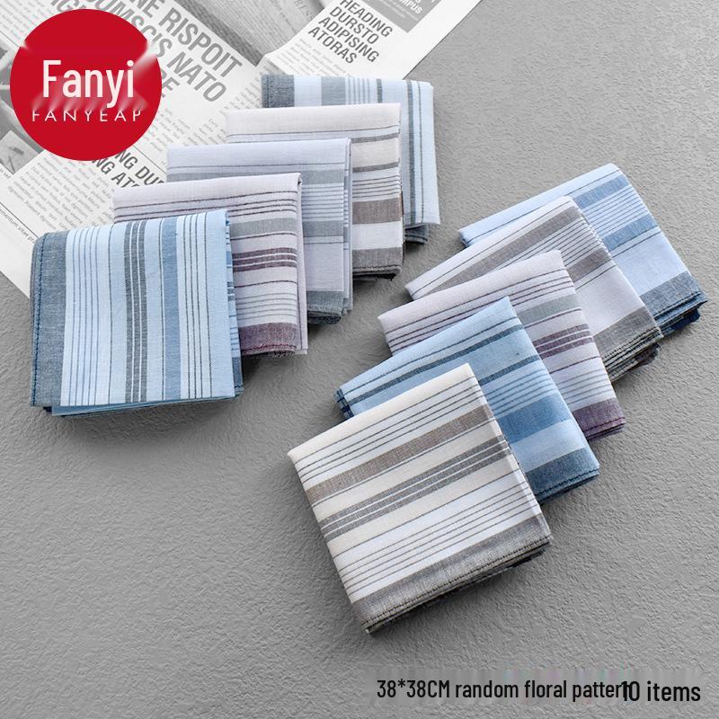 Free Shipping - Men's Nostalgic Checkered Sweat-Absorbent Handkerchief A1P60, 10-Pack