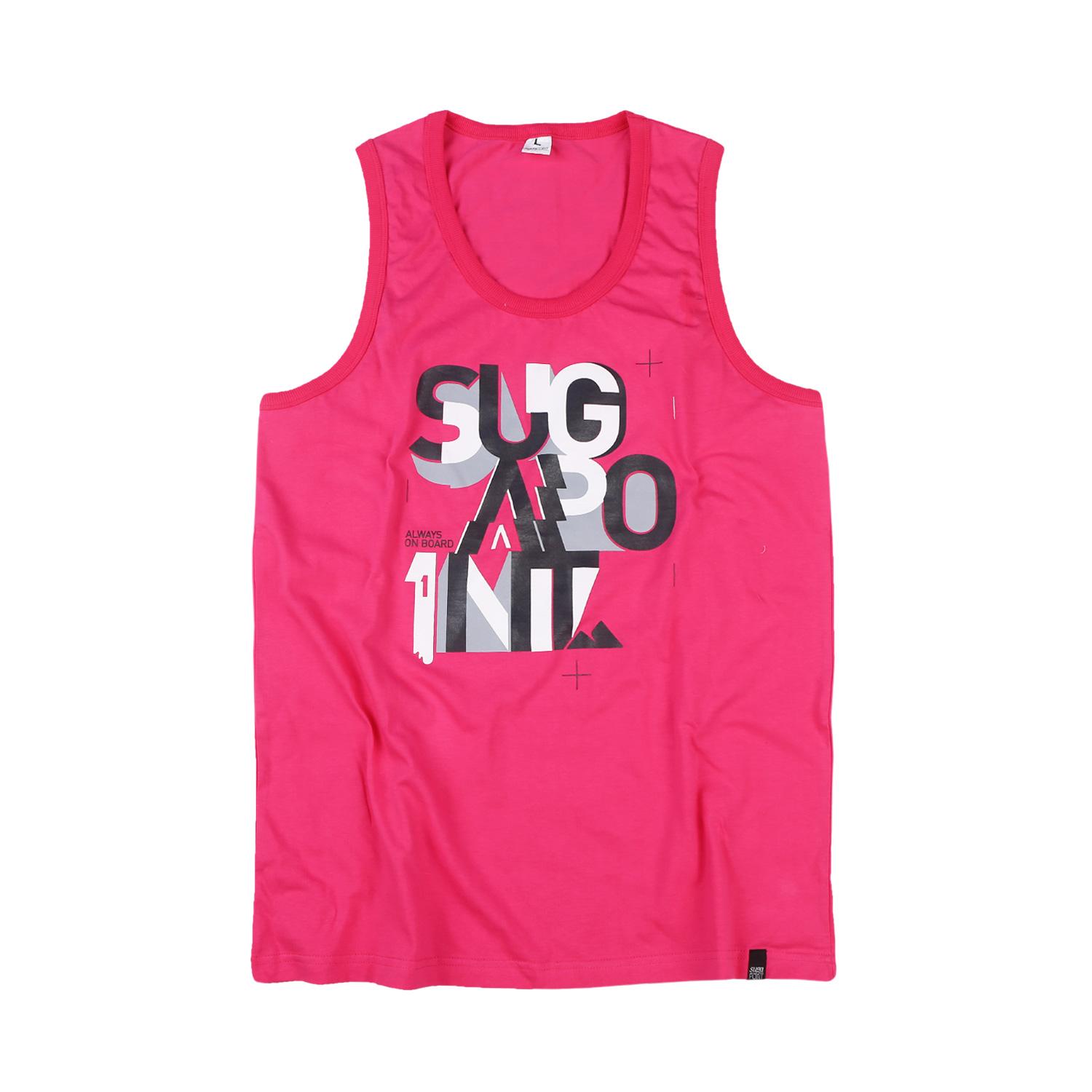 Sugar Point Men S Pure Cotton Graphic Sleeveless T-Shirt. Segment Look/L