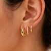 Dainty Small Huggie Hoop Earrings Set for Women, Hypoallergenic Gold Plated Zircon Earrings, Trendy Ear Jewelry Accessories