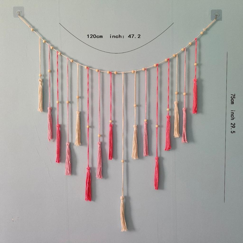 Boho Ev Dekorasyonu, Makrome Duvar Halısı Makrome Yaprak Tüy Duvar Asılı Dekor Oturma Odası Yatak Odası için, Boho Duvar Sanatı Ev Dekoru