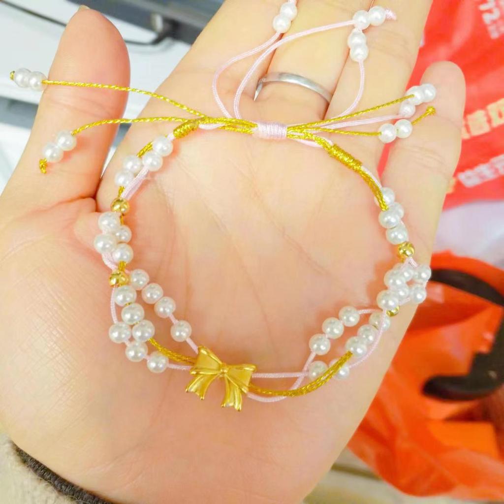 Vietnam Gold Princess Exile Pearl Bracelet - Copper Gold-Plated Women's Jewelry
