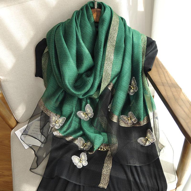 

Роскошный брендовый женский шарф, модные шелковые шарфы с принтом, летние шали и накидки, мягкая женская бандана из пашмины, платок, хиджаб