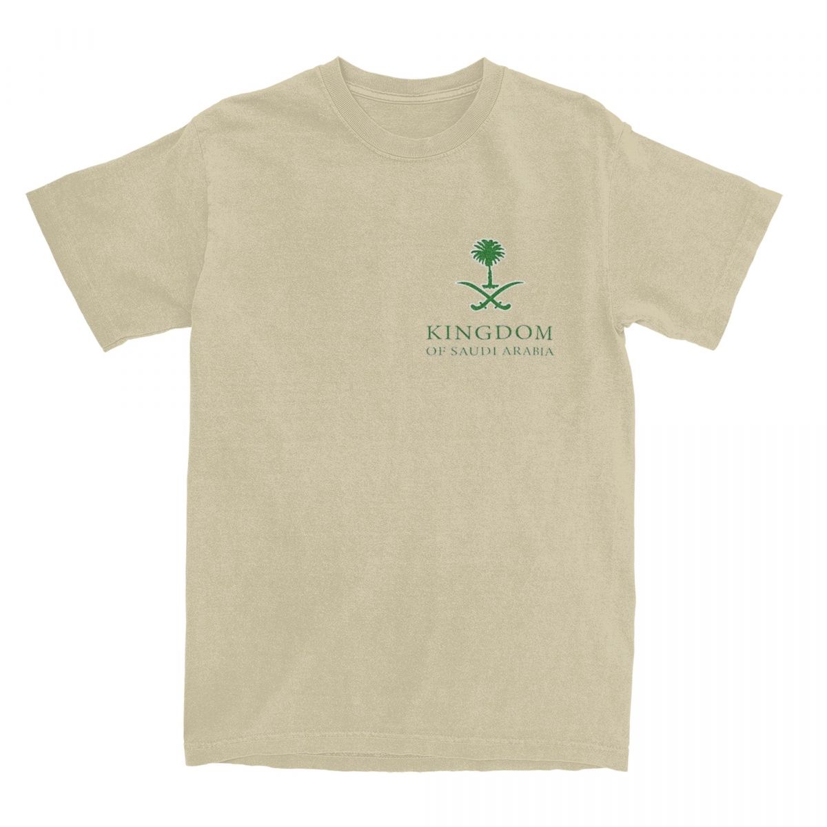 

Мужская футболка Королевства Саудовская Аравия, одежда из чистого хлопка, футболки с коротким рукавом и круглым вырезом, футболки больших размеров XXXXXL хаки