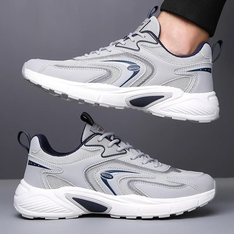New Men Running Shoes Breathable Air Cushion Sneakers Men Outdoor Lace Up Walking Shoes Non-slip Men Sport Shoes Tenis Masculino