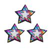 3x3pcs Sparkling Sequins Star Patch Glitter Applique Sewing Decals B 100x100mm