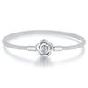 WOSTU 925 Sterling Silver Vintage Rose Flower Love Heart Bangle Bracelet Fit DIY Bracelets Women Valentine Mother's Day Gift