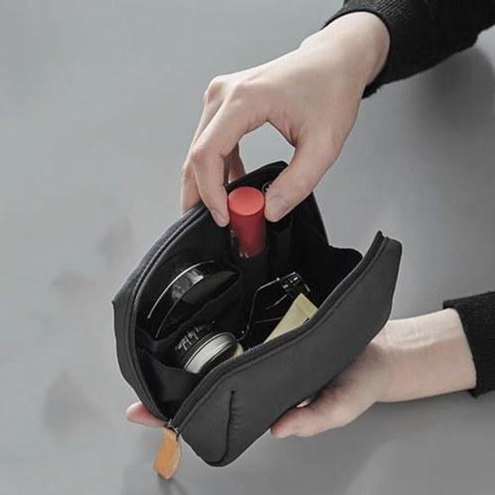 LOYELEY cosmetic pouch women makeup storage bag stylish lightweight compact cosmetics toiletries tools small items business trips travel (black)