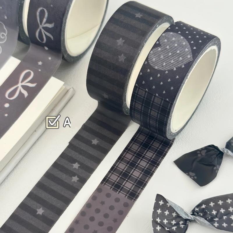 Wing Bow Grid Themed Decorative Tape Set 2/3Pcs INS Style Cute Adhesive Tapes for Journaling Gift Packing DIY Handcrafts