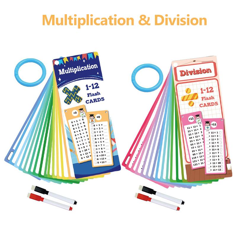 Children Math Training Cards Kids Montessori Teaching Aid Math Practice Portable Erasable Card Book 0-12 Calculation TMZ
