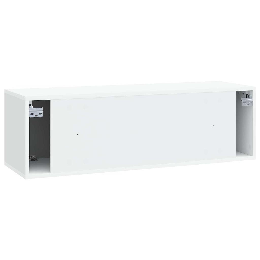 Wall Mounted TV Cabinet White 98 X 31 X 30 Cm Particleboard