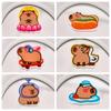 Breastpin Acrylic Capybara Pin Cute Lotus Capibara Badge Fashion Hot Dog Capybara Brooch  Skirts