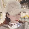 Rabbit Fur Plush Hat for Women In Autumn and Winter Thickened Warm Peaked Cap Korean Style Trendy Street Versatile Winter Baseball Cap
