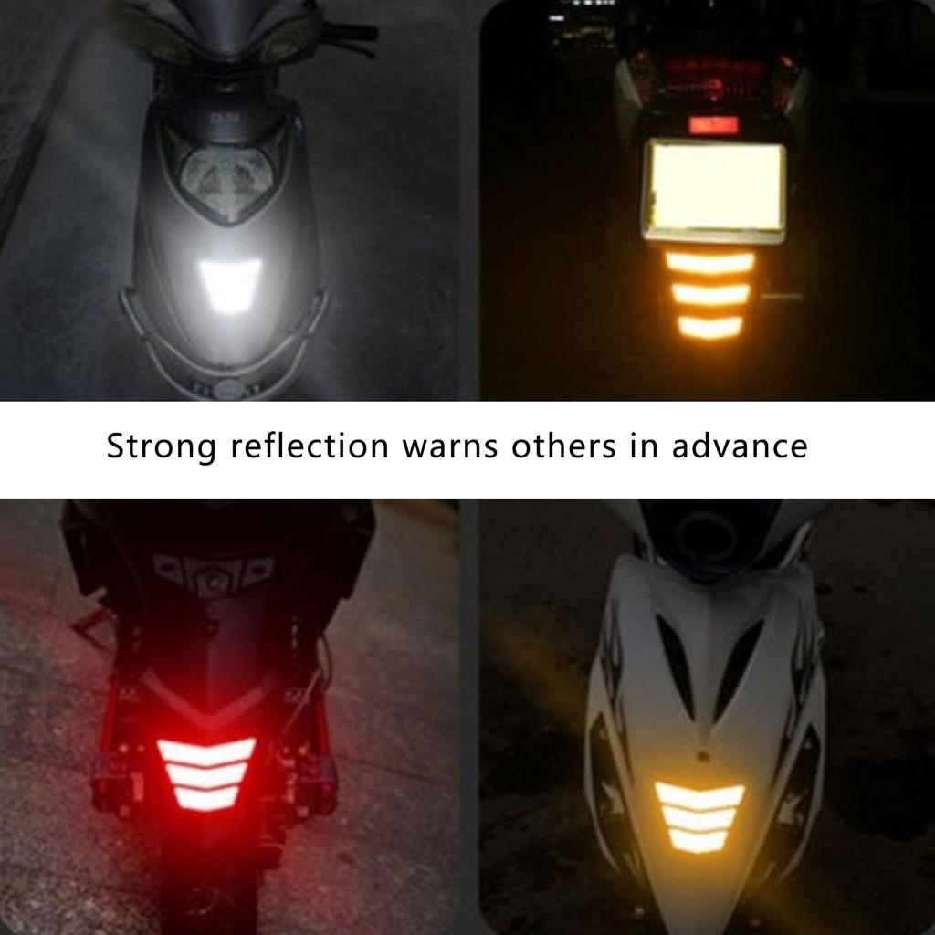 3 stk Motorsykkelklistremerker Reflekterende advarsel Trapesformet pil Tail Fender Racing Støtfanger Dekal selvklebende tape for bil lastebil