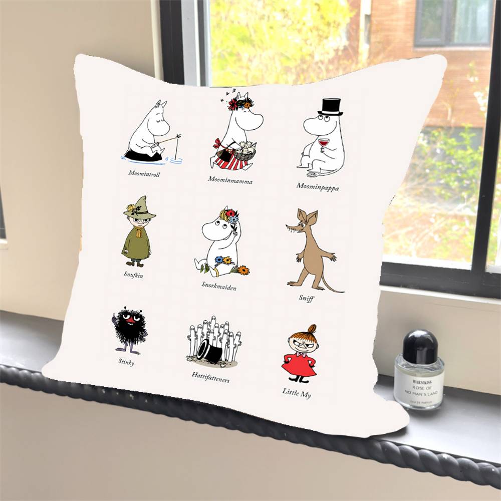 1PC Funda de Almohada Cuadrada de Dibujos Animados Linda N-MoominS Dormitorio Sofá Ocio Cojín de Confort Coche Decoración del Hogar