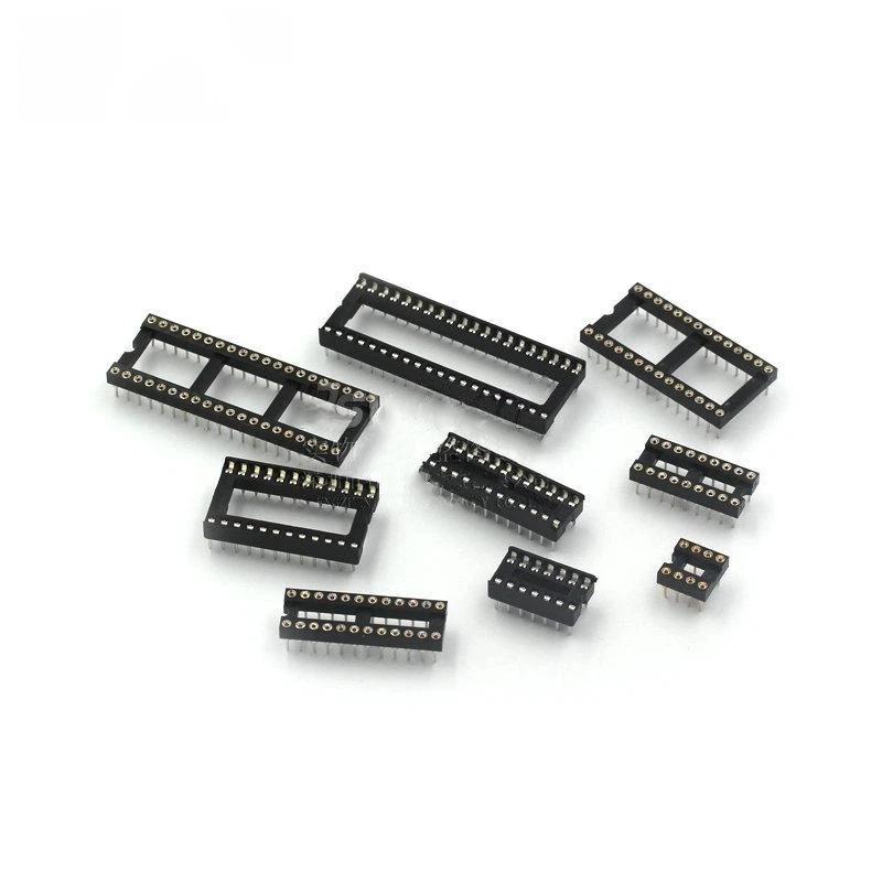 10Pcs Dip6 Dip8 Dip14 Dip16 Dip18 Dip20 Dip28 Dip40 Pins Round Hole Ic Socket Connector Dip 6 8 14 16 18 20 24 28 40 Pin Sockets