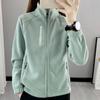 Casaco de lã de outono e inverno feminino casual casaco de lã gola alta cardigan grosso esportes ao ar livre quente com capuz top